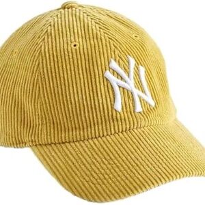 New York Yankees Corduroy Yellow Gold Hat Mlb NYC Baseball